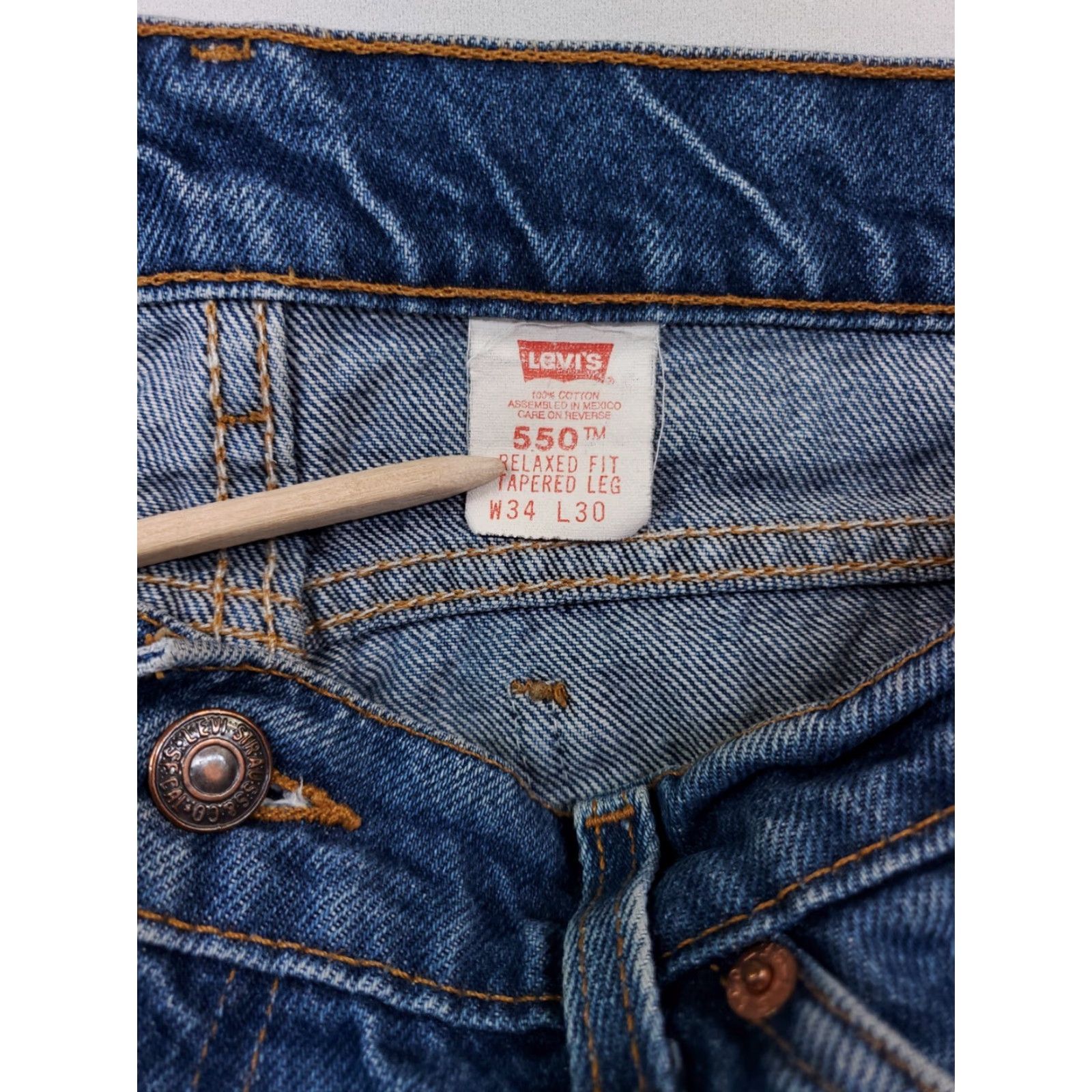 Levi's Levi's 550 VTG 90s Jeans Blue Zip Fly Orange Tab Mens 34 x 30 34 x 29 Actual Bags Jeans Mens Blue 90s VTG 550 Levis Size US 34 / EU 50 - 2 Thumbnail