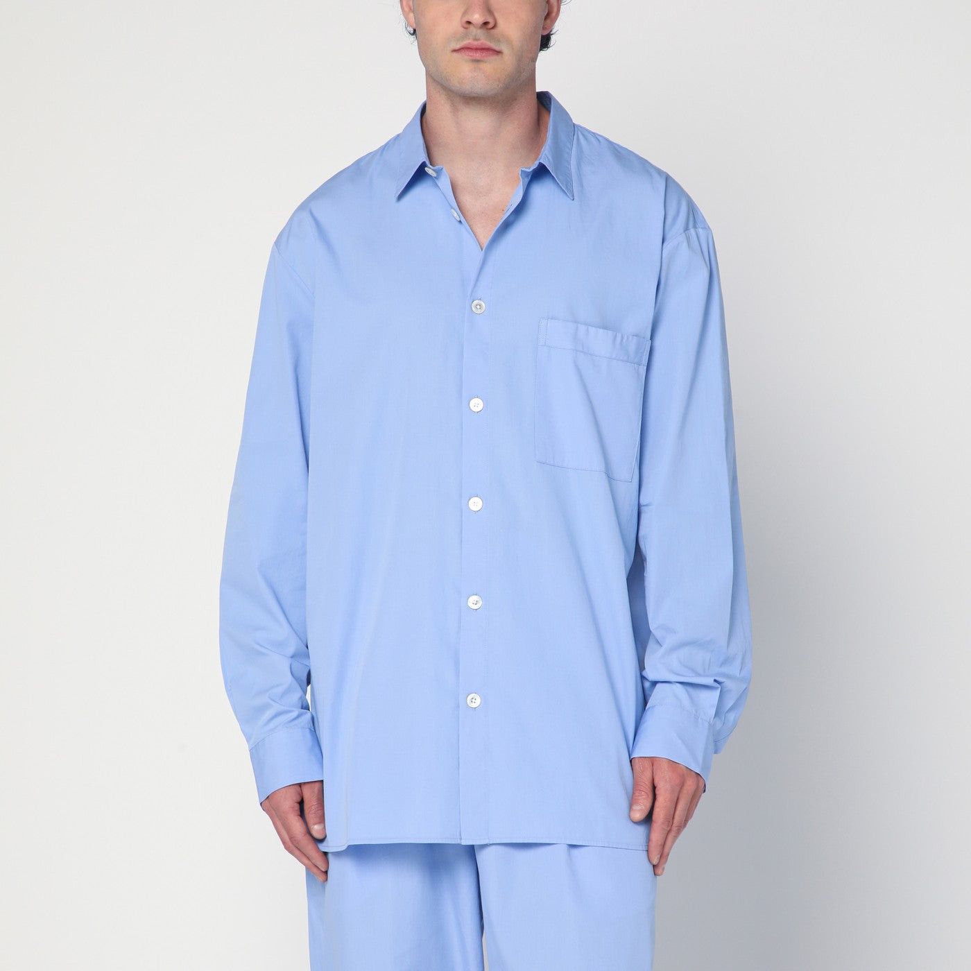 Tekla Tekla Cornflower Blue Pyjama Shirt Size US M / EU 48-50 / 2 - 1 Thumbnail
