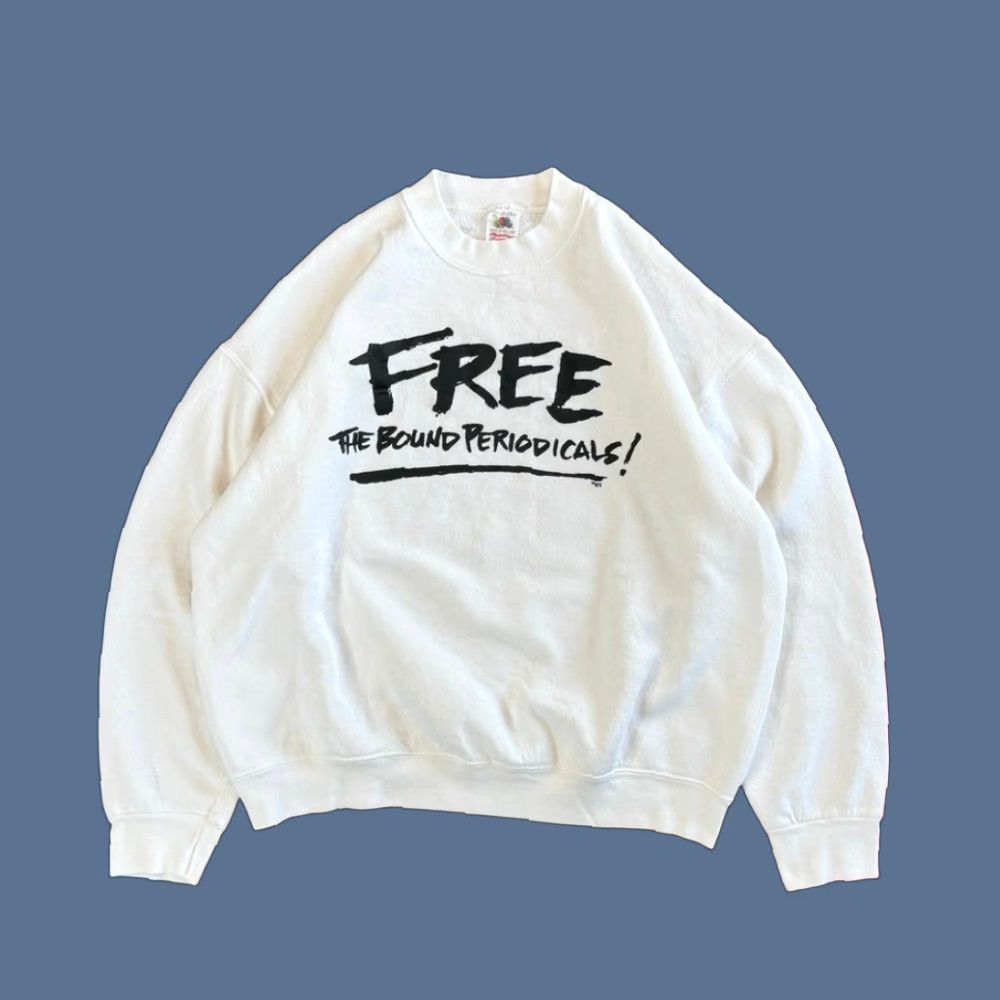 Fruit Of The Loom VINTAGE 90s Free The Bound Periodicals Crewneck Sweatshirt XL Men White USA Short Description Size US XL / EU 56 / 4 - 1 Thumbnail