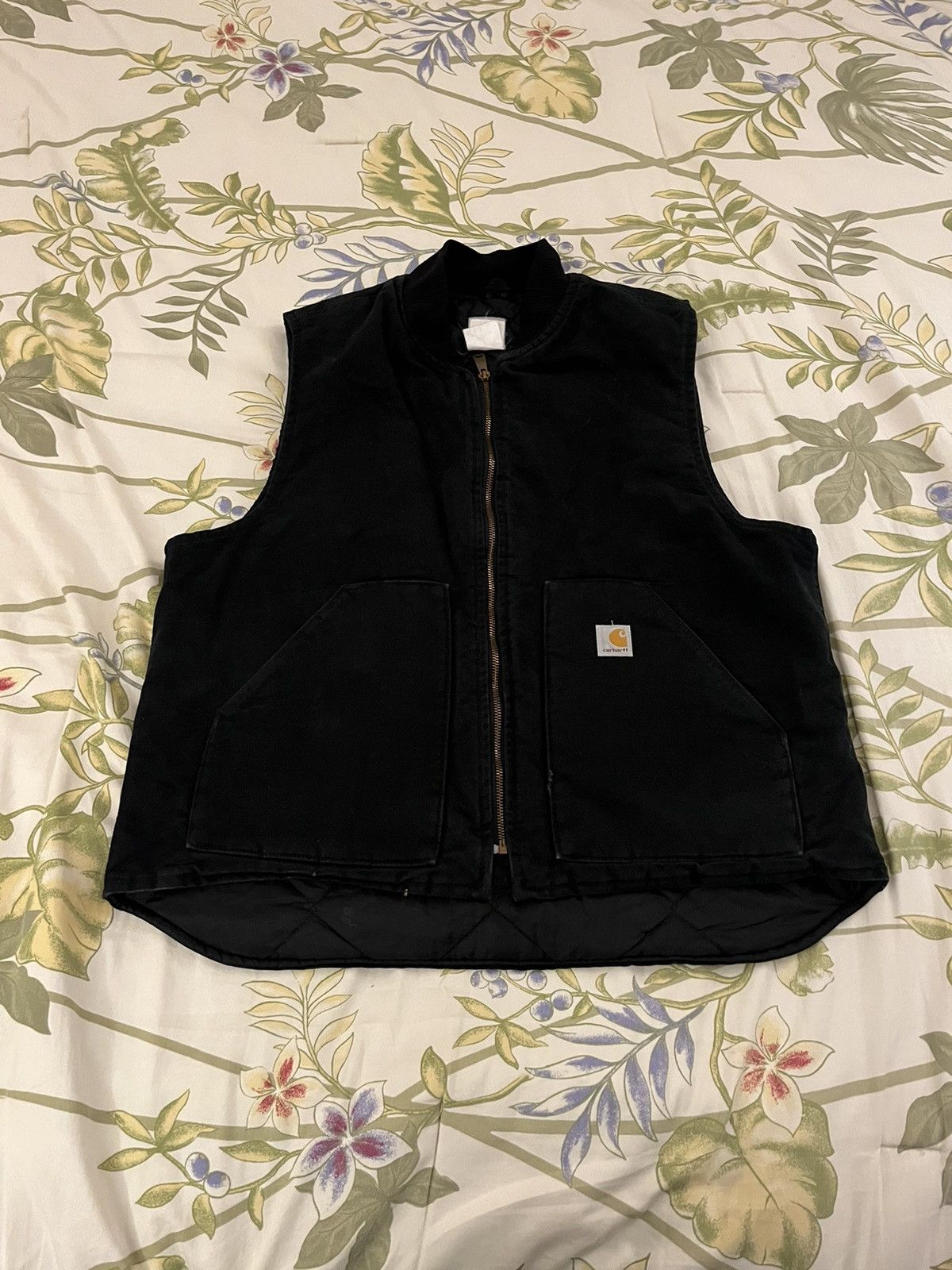 Vintage Carhartt company embroidered vest