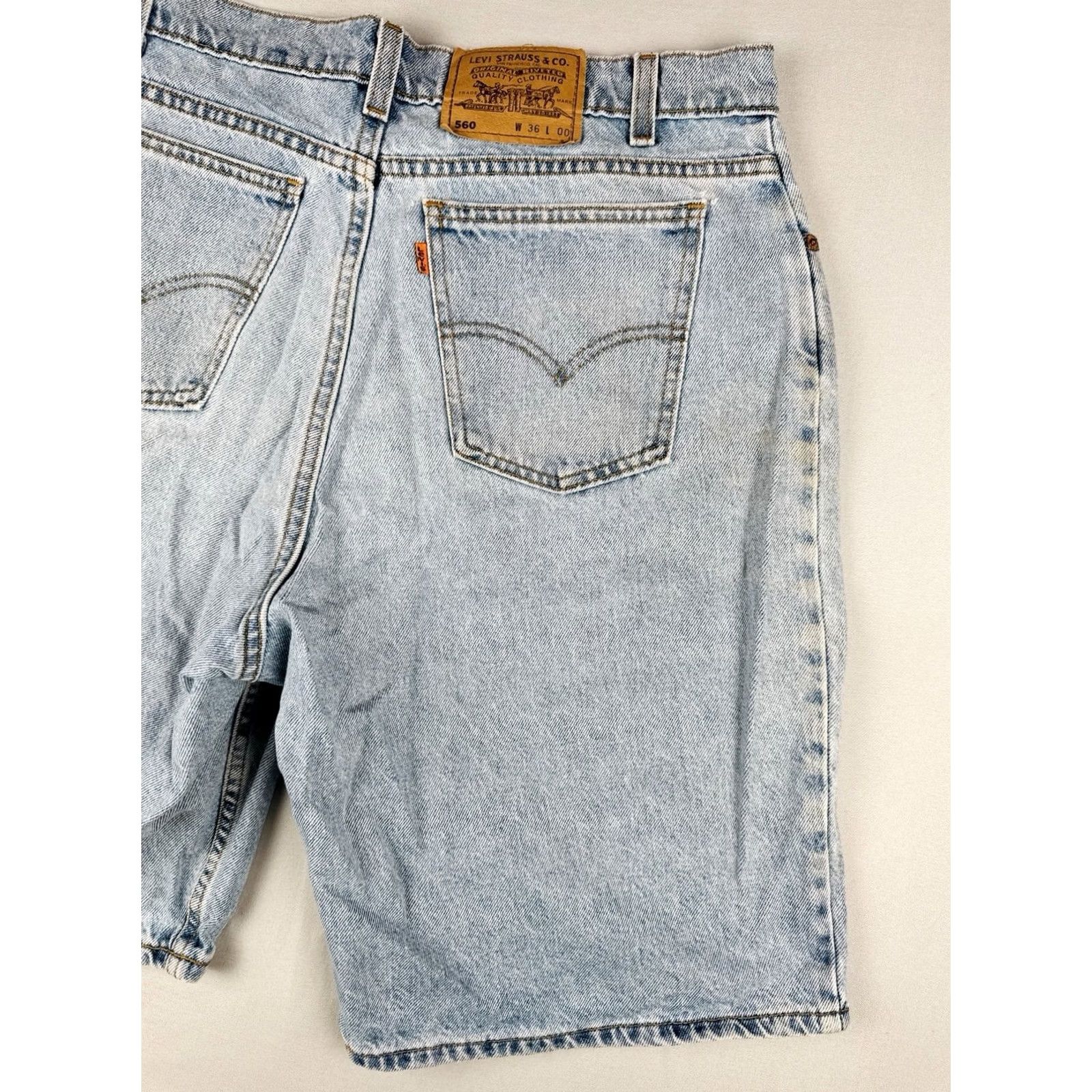 Levi's VINTAGE Levi’s 560 Orange Tab USA Denim Shorts Light Wash 34 Brown? Size US 34 / EU 50 - 3 Thumbnail