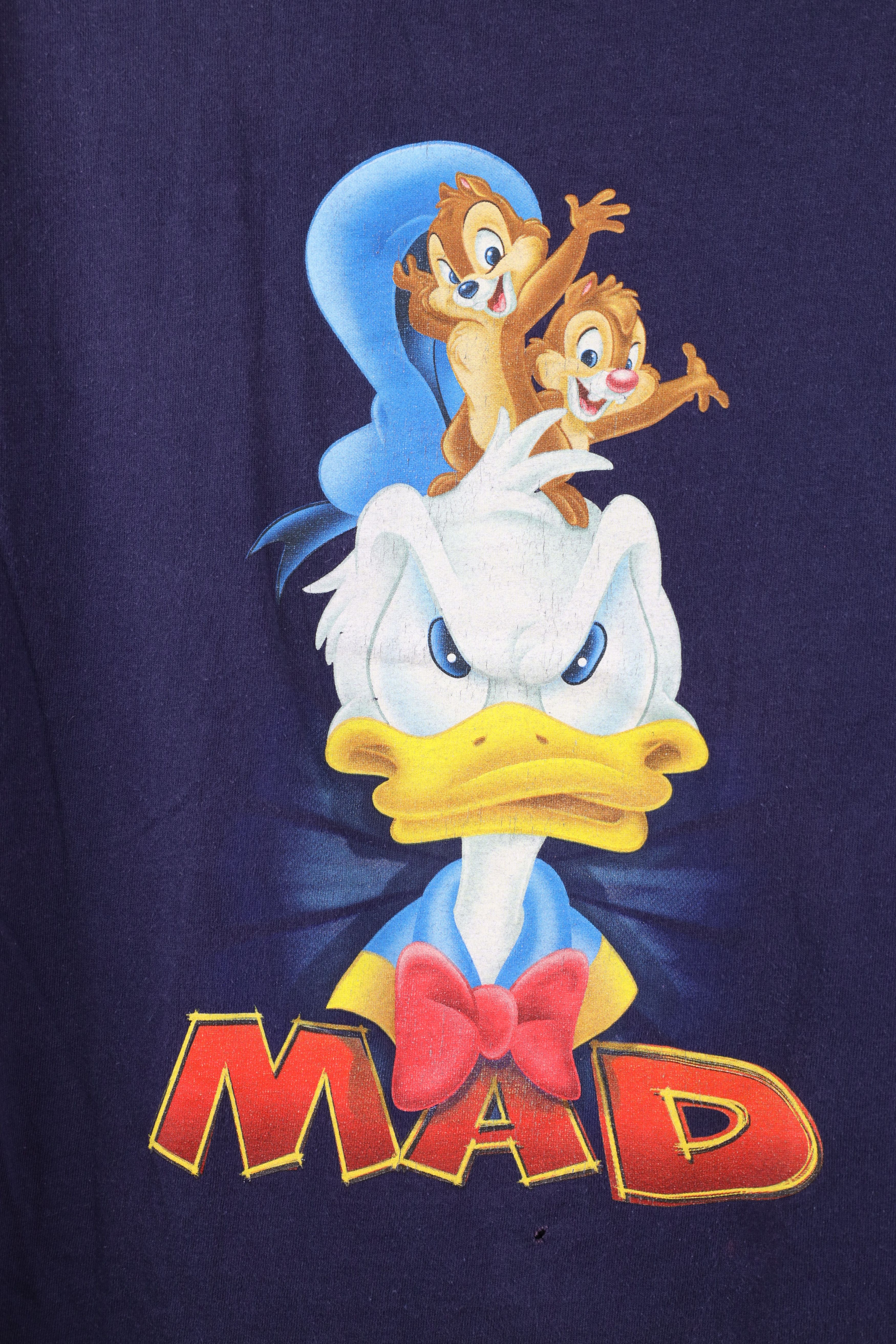 Disney × Vintage Vintage 90s Disney Donald Duck Mad Attitude T-Shirt Blue Size US M / EU 48-50 / 2 - 4 Thumbnail