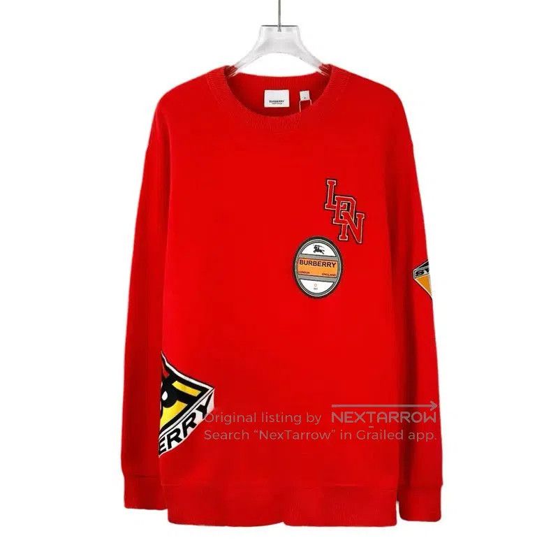 Burberry Burberry Red Cotton Women's Sweatshirt. Size M / US 6-8 / IT 42-44 - 1 Thumbnail