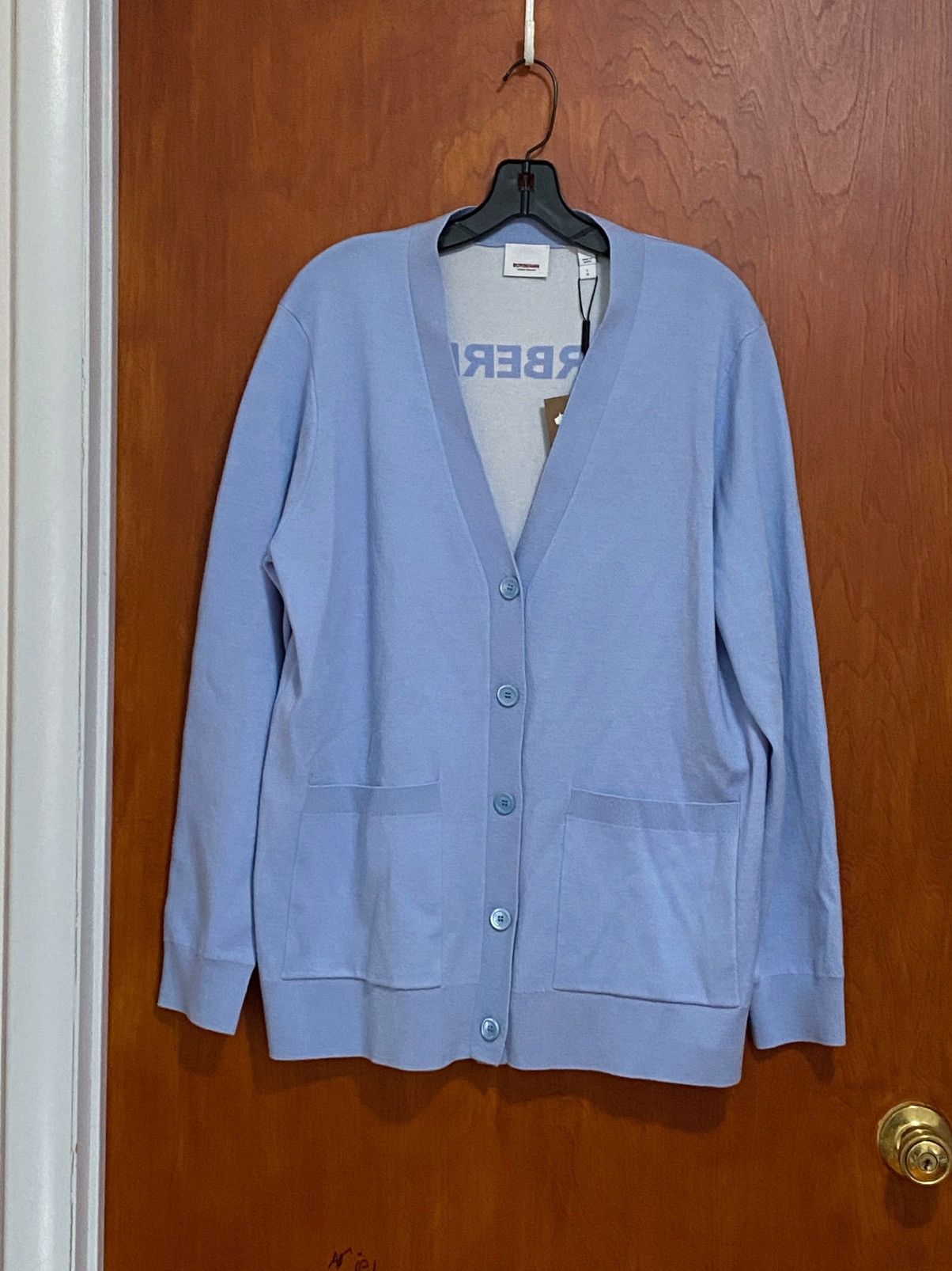 Burberry Burberry Square Wool Blend Jacquard Cardigan size L Size L / US 10 / IT 46 - 4 Thumbnail