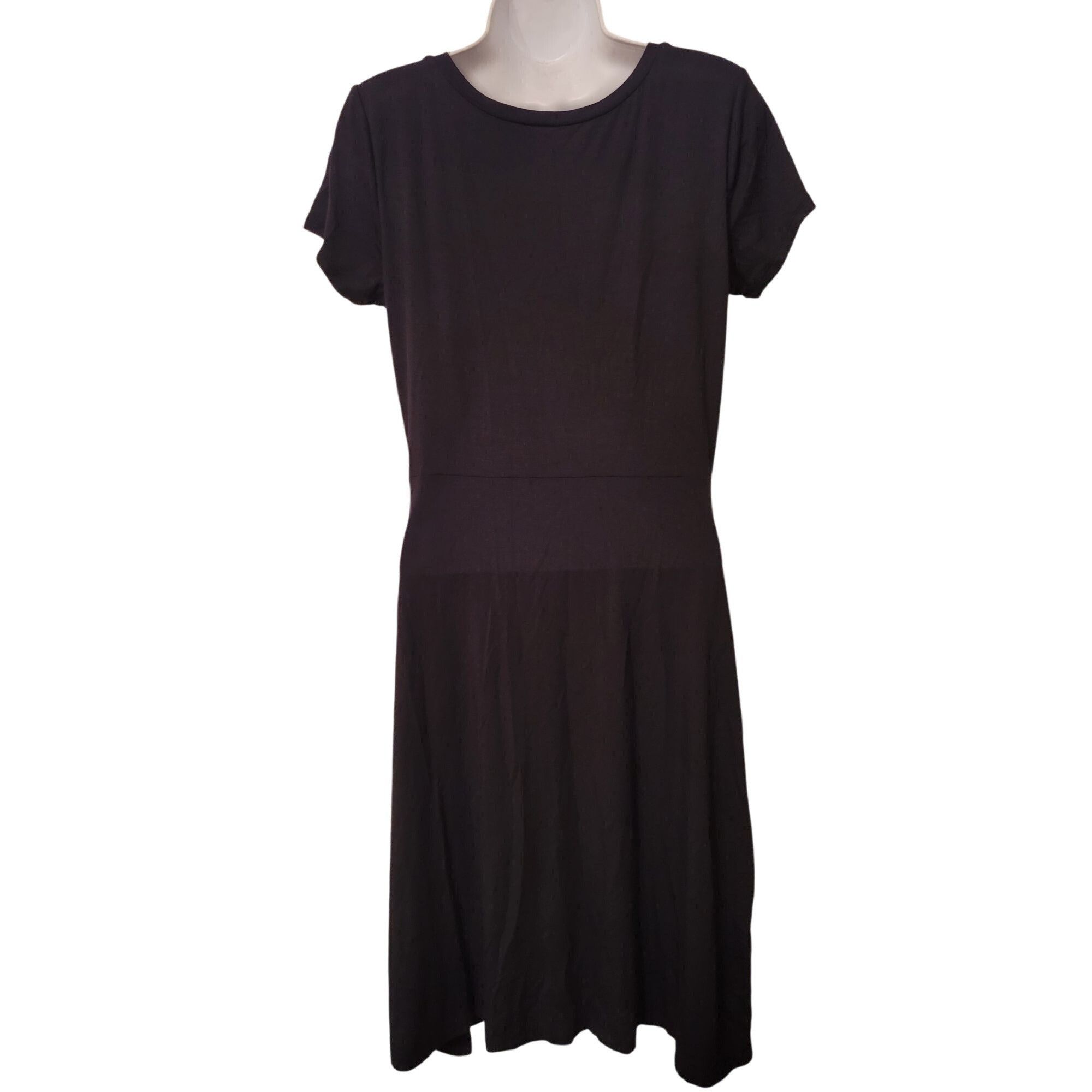 Athleta Athleta Black V Neck Ruched Modal Blend Dress M HONEY Athlei Size M / US 6-8 / IT 42-44 - 4 Thumbnail