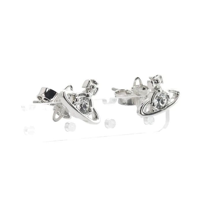 Vivienne Westwood Vivienne Westwood Nano Saturn Stud Earrings Silver 0079 Size ONE SIZE - 1 Thumbnail