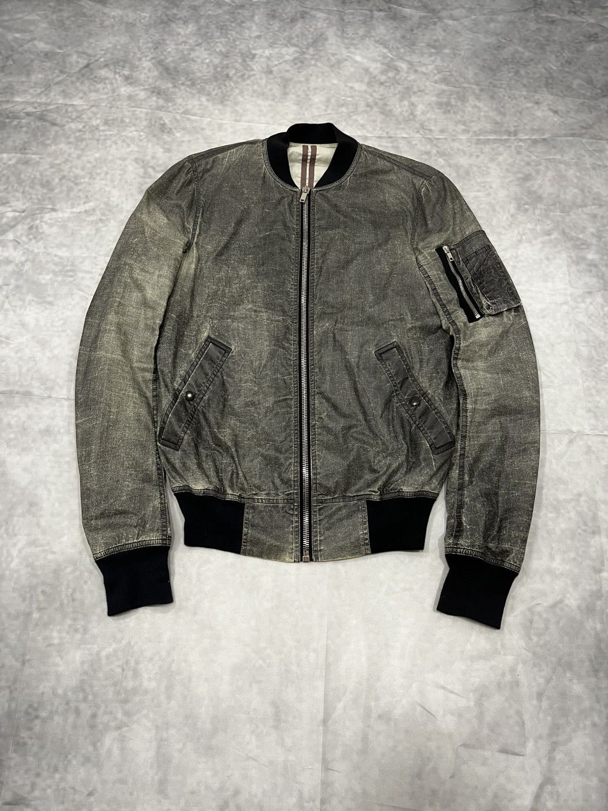 Rick Owens Rick Owens Drkshdw Rare Wet Asphalt MA-1 Bomber Jacket Size US S / EU 44-46 / 1 - 1 Thumbnail
