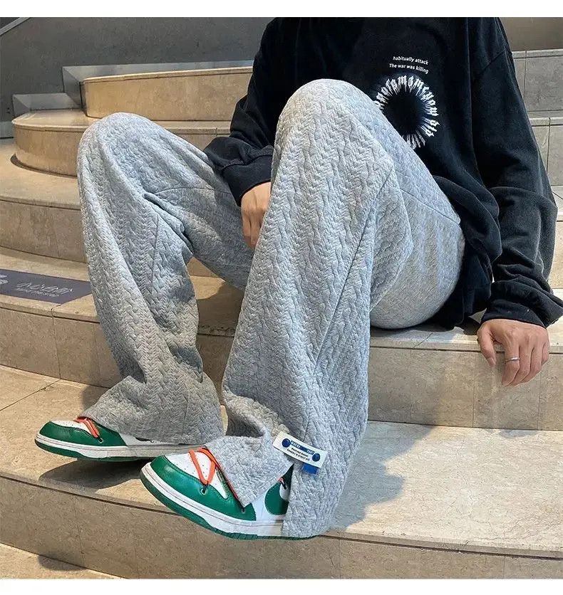 image of Vintage Street Sweatpants Fashion Loose Casual in Grey, Men's (Size 32)