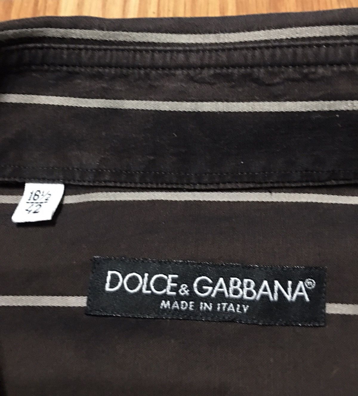 Dolce & Gabbana Dolce & Gabbana Brown Stiped Mens Shirt 16.5 / 42 Size US L / EU 52-54 / 3 - 4 Thumbnail