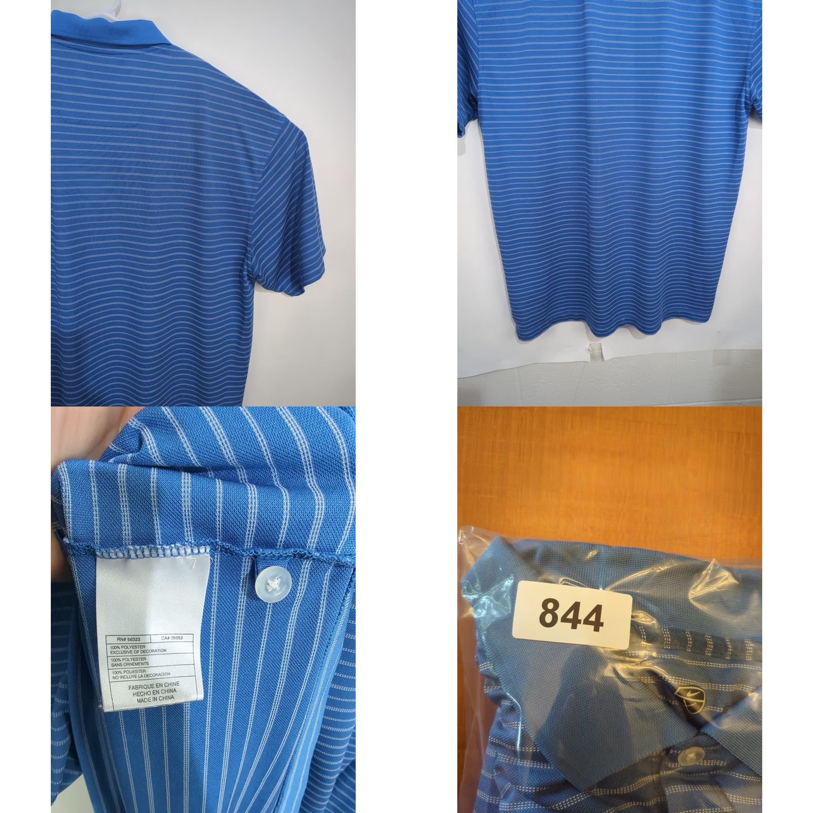 Nike NIKE GOLF Polo Shirt Short Sleeve Men XL Blue Striped Swoosh Golf Performance Moisture Wicking Breathable Embroidered Logo adidas? Size US XL / EU 56 / 4 - 9 Thumbnail