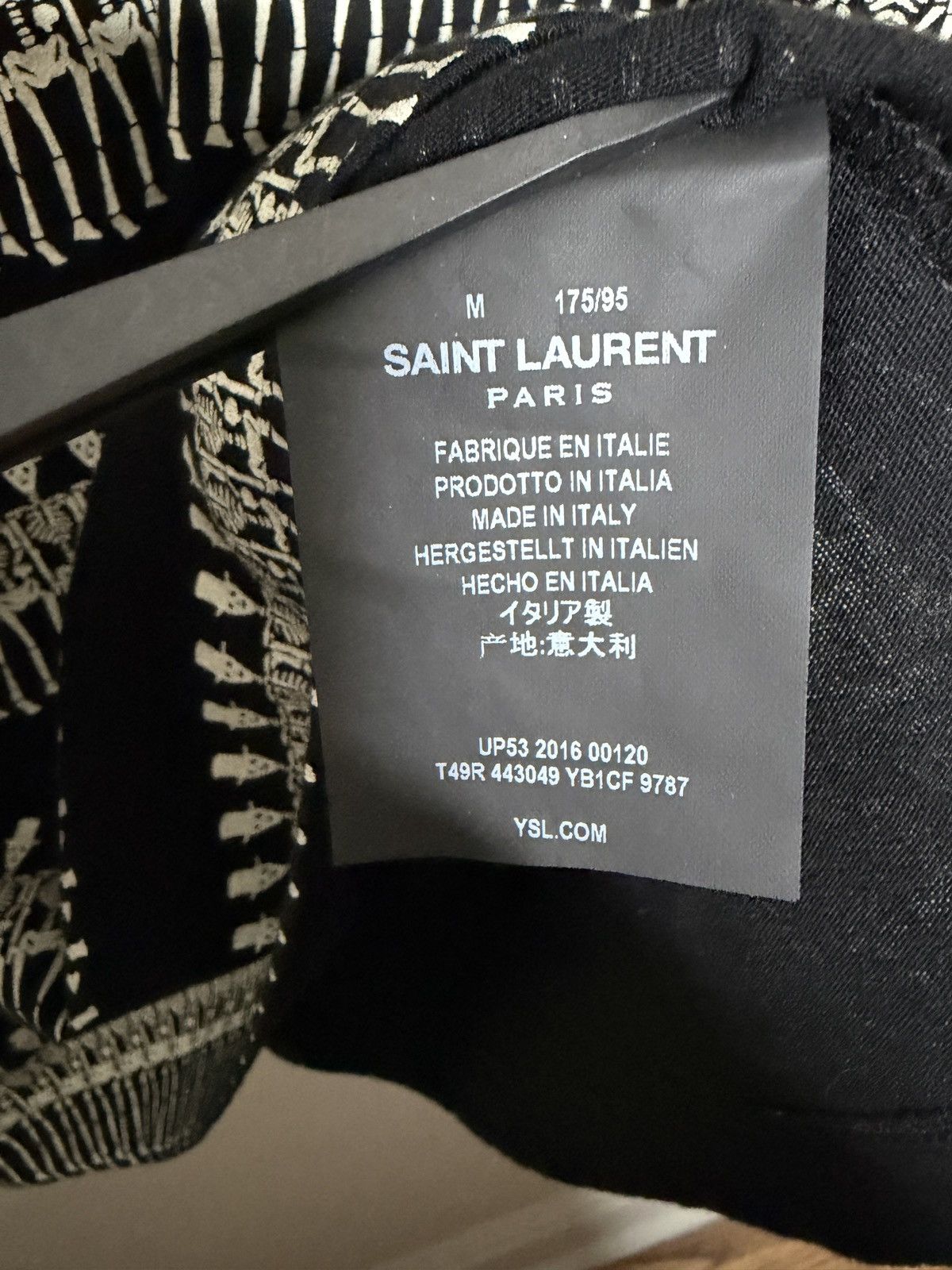 Saint Laurent Paris SLP Dancing Skeleton Top Hat Tee - Hedi Slimane Size US M / EU 48-50 / 2 - 5 Thumbnail