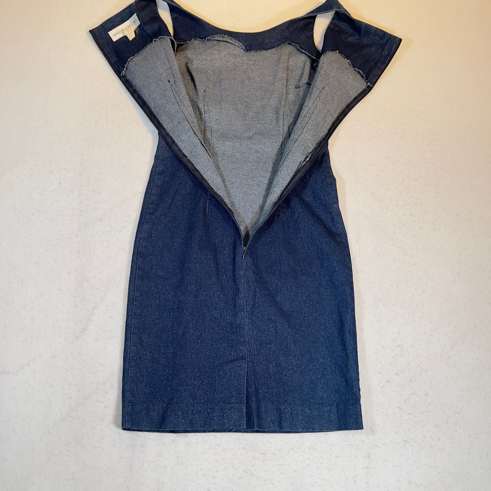 MAGGY LONDON Maggy London Denim Above the Knee Dress Woman Size 4 Sparkle Size S / US 4 / IT 40 - 5 Thumbnail