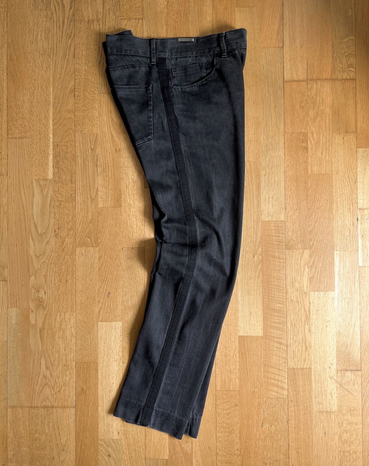 Dolce & Gabbana Dolce & Gabbana Side Stripe Black Denim Jeans Size US 33 - 1 Thumbnail