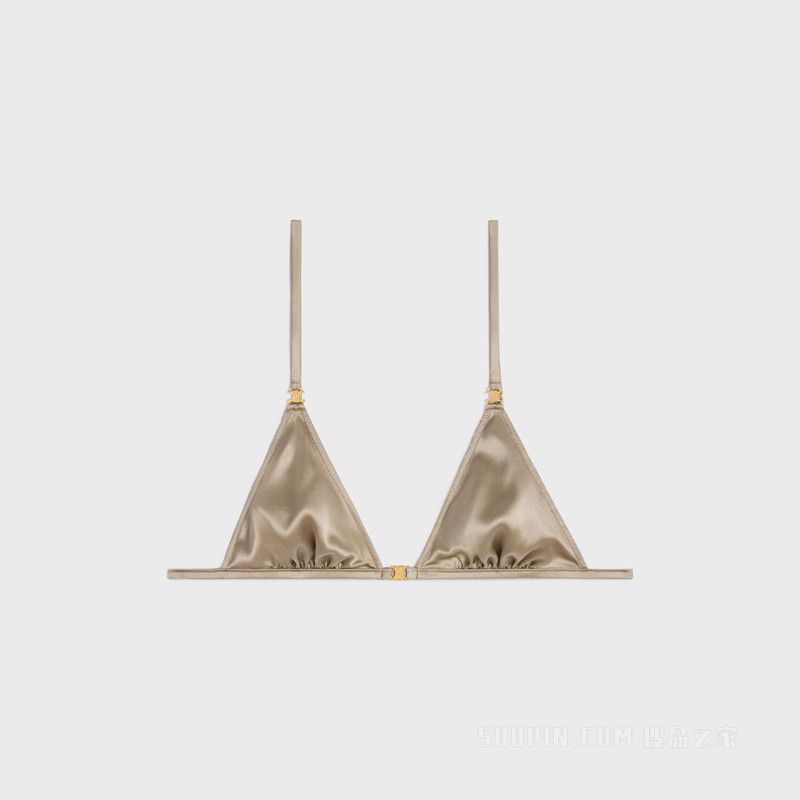 Celine triomphe triangle bra in silk beige Size ONE SIZE - 1 Thumbnail