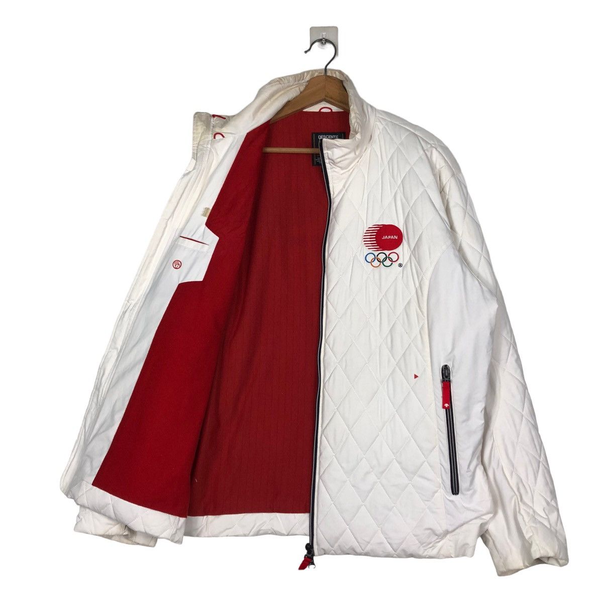 Descente 🔥Vintage Biker Jacket Olympic Japan Quilted Zipper Big Logo Size US L / EU 52-54 / 3 - 11 Thumbnail
