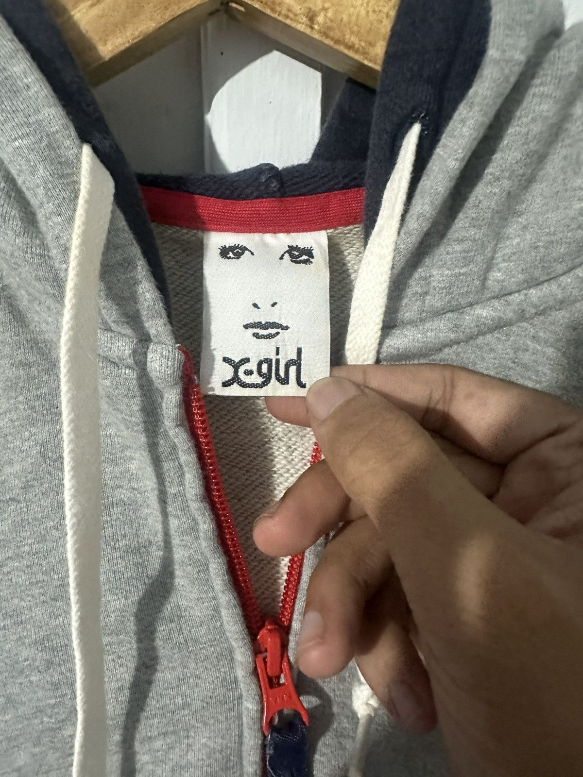 RARE X-GIRL SPELL OUT DOUBLE HOODED