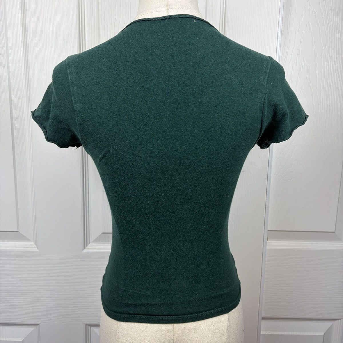 Other Dark green v neck short sleeve crop top Size XS / US 0-2 / IT 36-38 - 3 Thumbnail