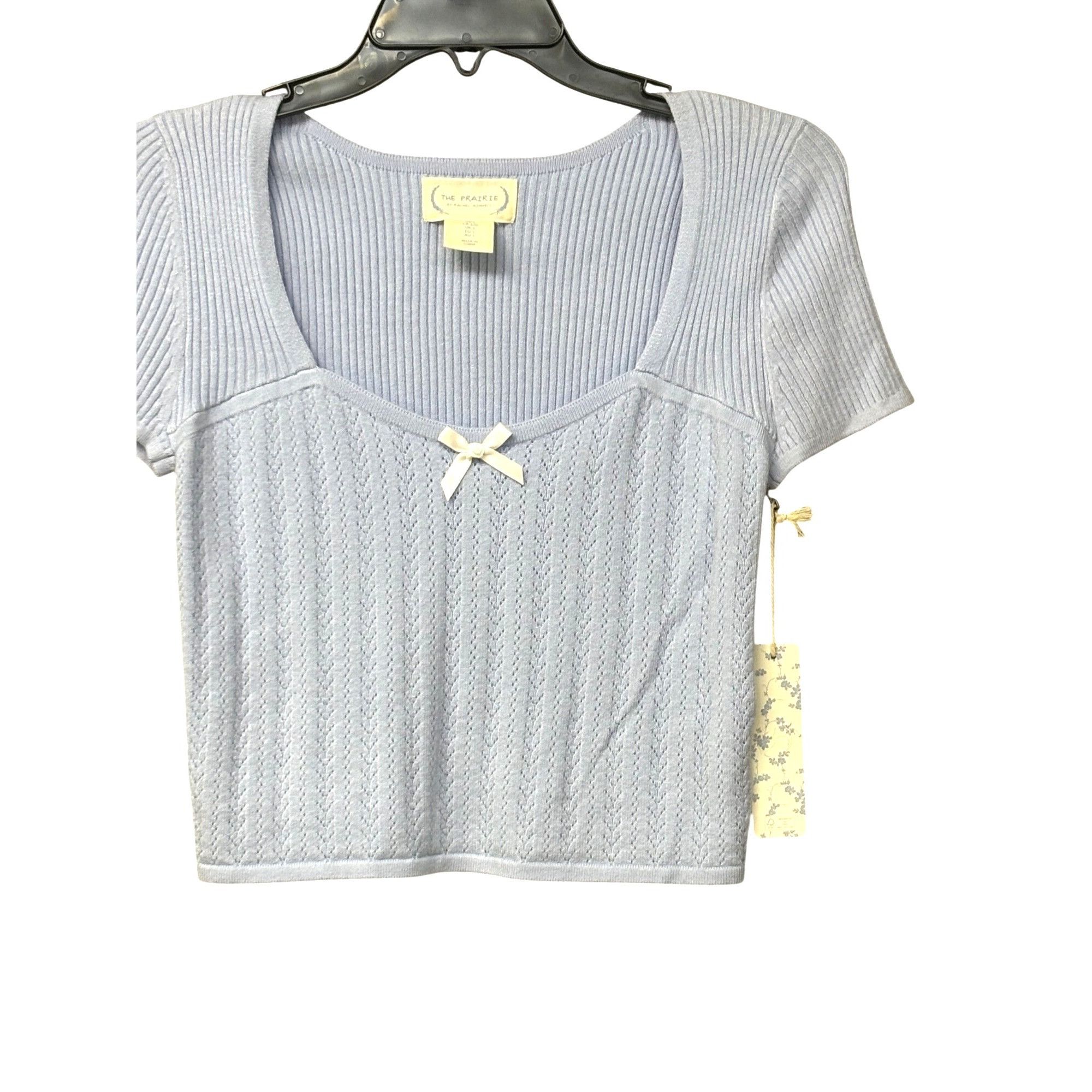 Other The Prairie "Coquette" Baby blue Short Sleeve Cropped Sweate Size L / US 10 / IT 46 - 3 Thumbnail