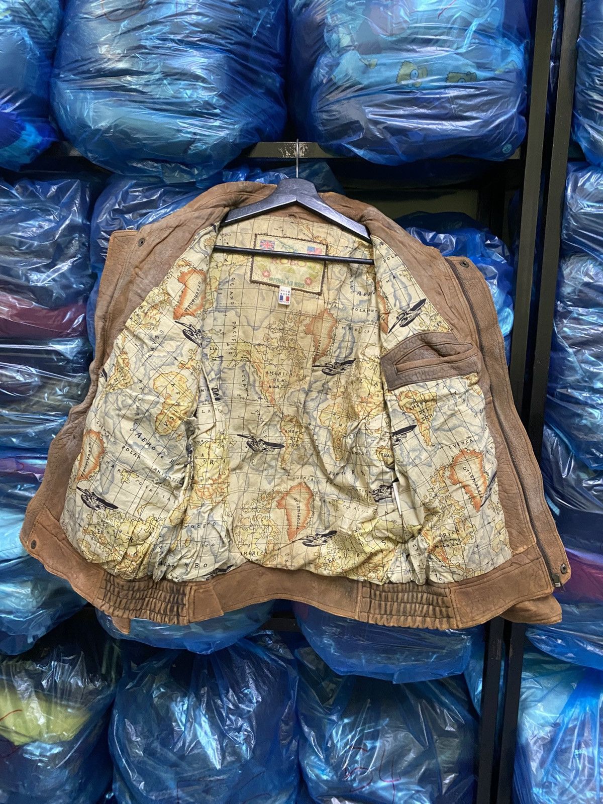 Leather VINTAGE 80s HOBO LEATHER TANKER JACKET Size US L / EU 52-54 / 3 - 6 Thumbnail
