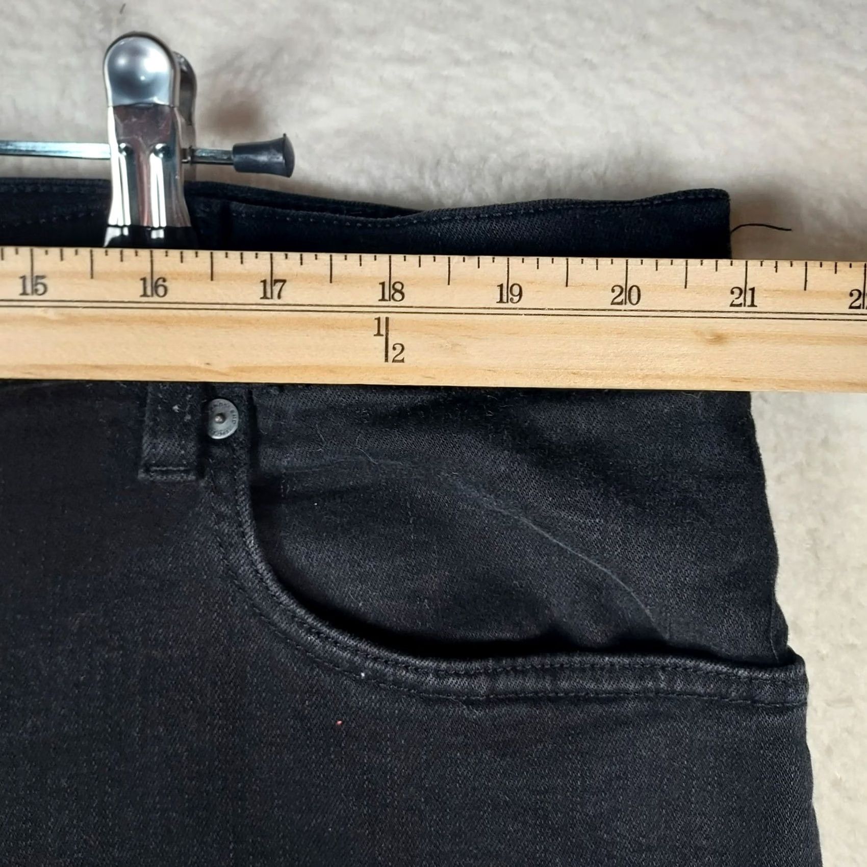 Lands' End Lands' End Womens Jeans 22W Lined Regular Straight Dark Wash Flannel Denim 5-Pocket High Rise Zip S Size 40" / US 18 - 6 Thumbnail