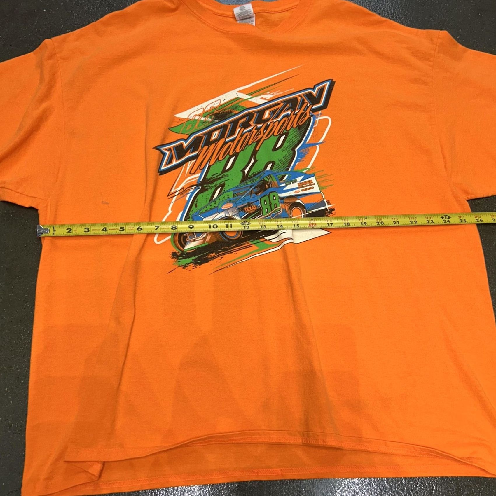 Gildan Morgan Motorsports Shirt Mens 3XL Orange T-Shirt Graphic Print Racing Car Tee Crew Neck Short Sleeve Cotton Gildan Ultra Cotton Size US XXL / EU 58 / 5 - 5 Thumbnail