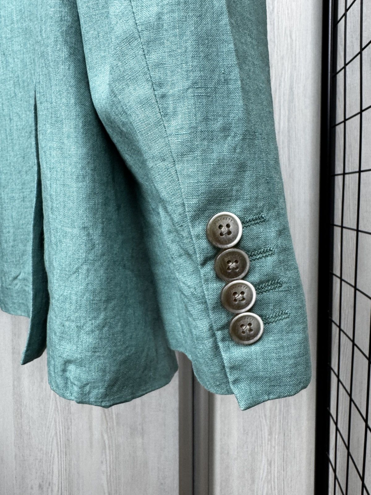 Hackett Hackett London delave linen aqua blue half lined blazer Size 44R - 10 Thumbnail