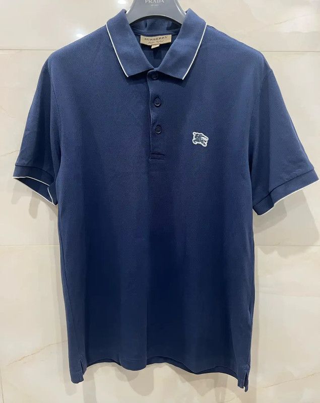 Burberry Burberry Men's Blue Cotton Polo Shirt Size US S / EU 44-46 / 1 - 1 Thumbnail
