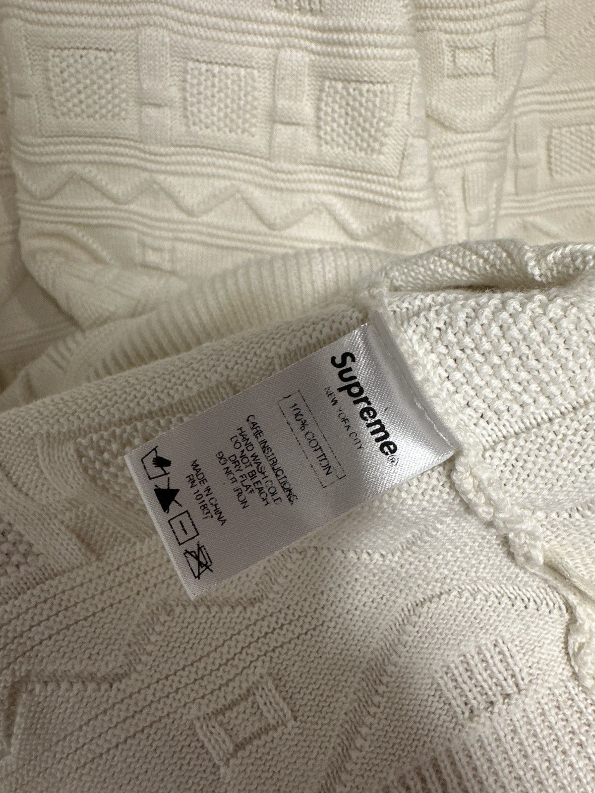 Supreme Supreme Jacquard Knit Sweater Natural Large Size US L / EU 52-54 / 3 - 6 Thumbnail