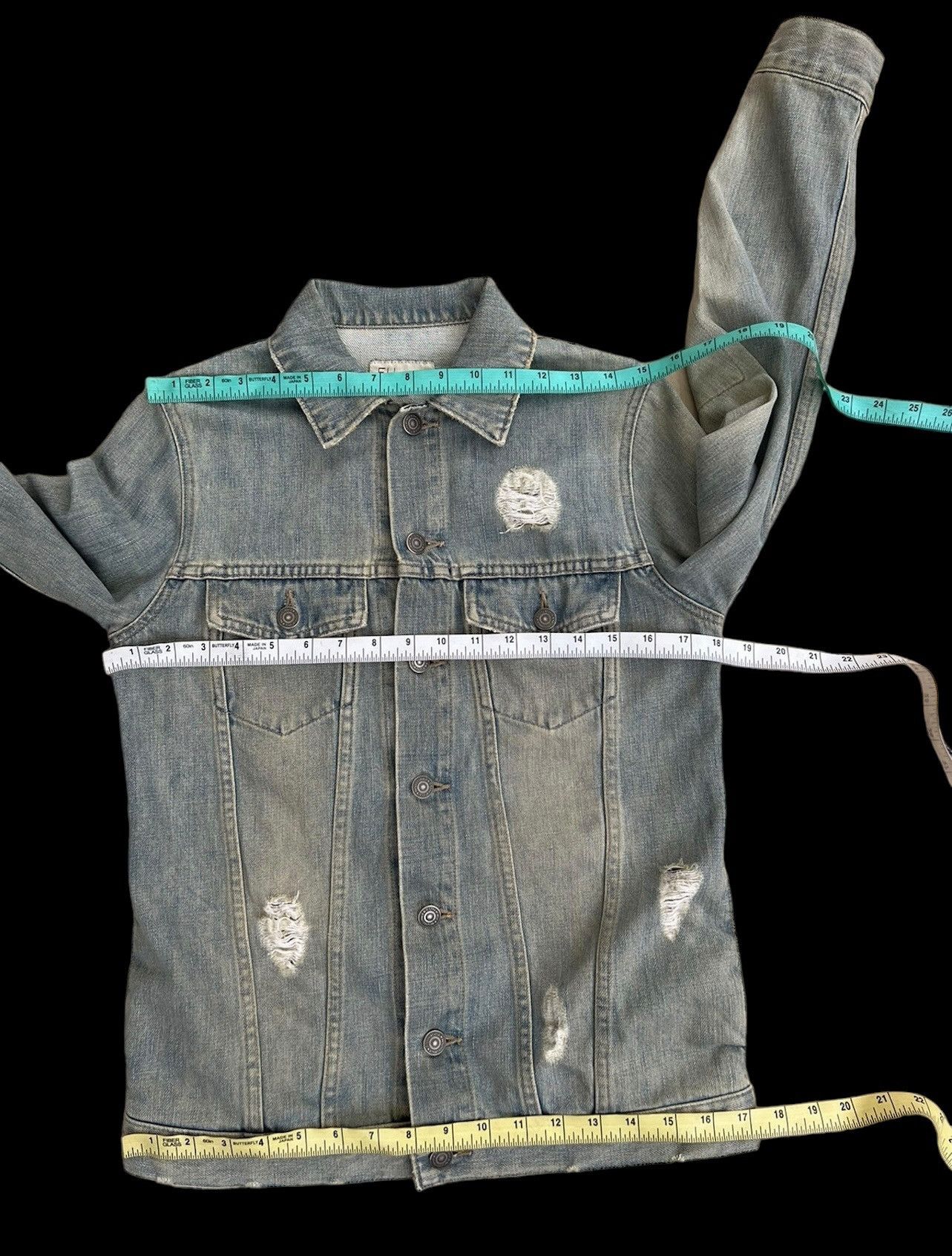 Vintage Et Vous Distress Mud Denim 4 Pocket Trucker Jacket