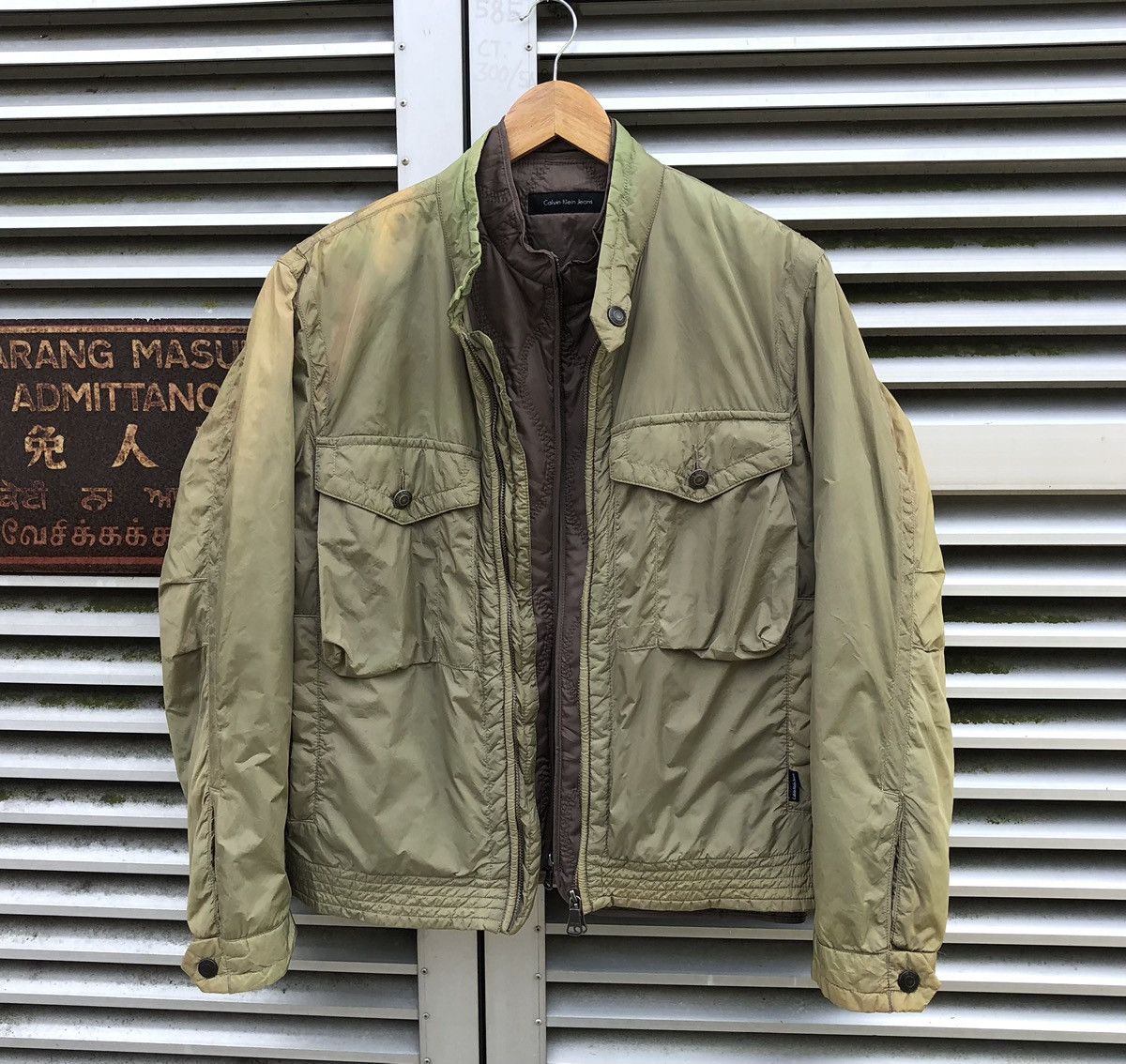 Calvin Klein Vintage Calvin Klein Jeans Nylon Faded Bomber Jacket Size US M / EU 48-50 / 2 - 2 Thumbnail