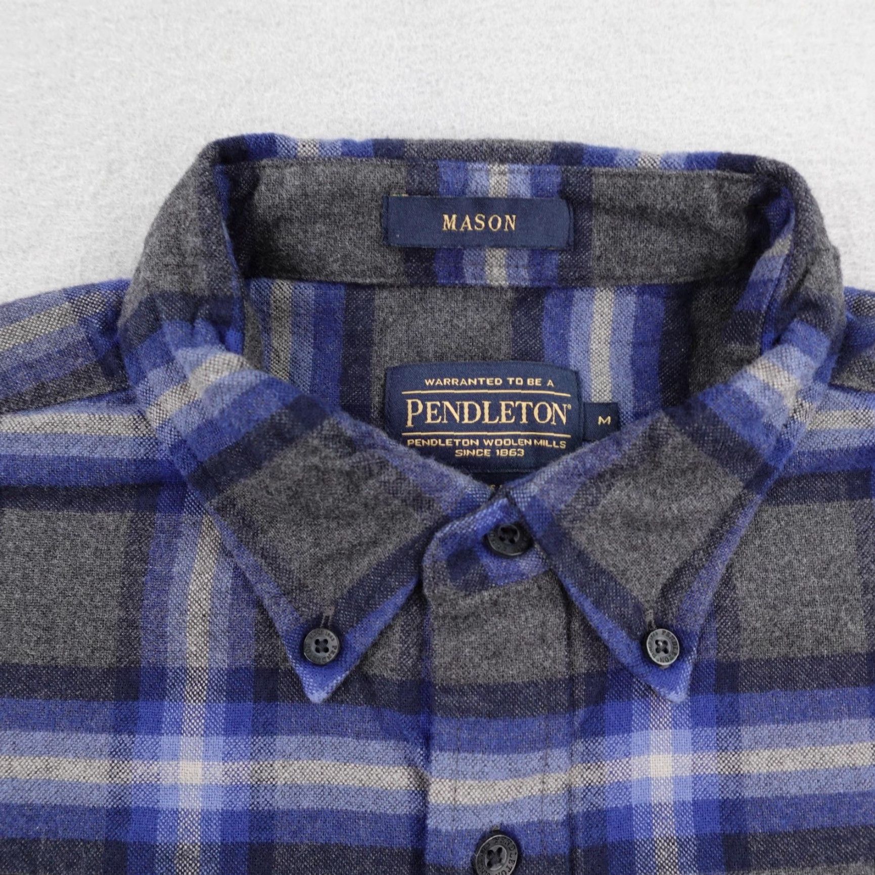 Pendleton Pendleton Shirt Mens Medium Blue Plaid Mason Flannel Button-Down Outdoors Size US M / EU 48-50 / 2 - 2 Thumbnail