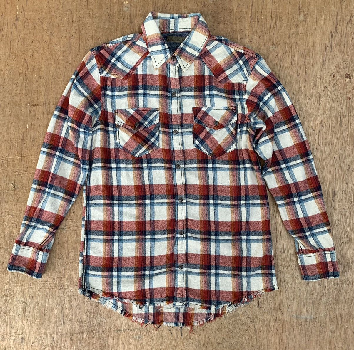 If Six Was Nine Rare Goa Snap Buttons Plaid Tartan Flannel Shirt Size US M / EU 48-50 / 2 - 19 Thumbnail