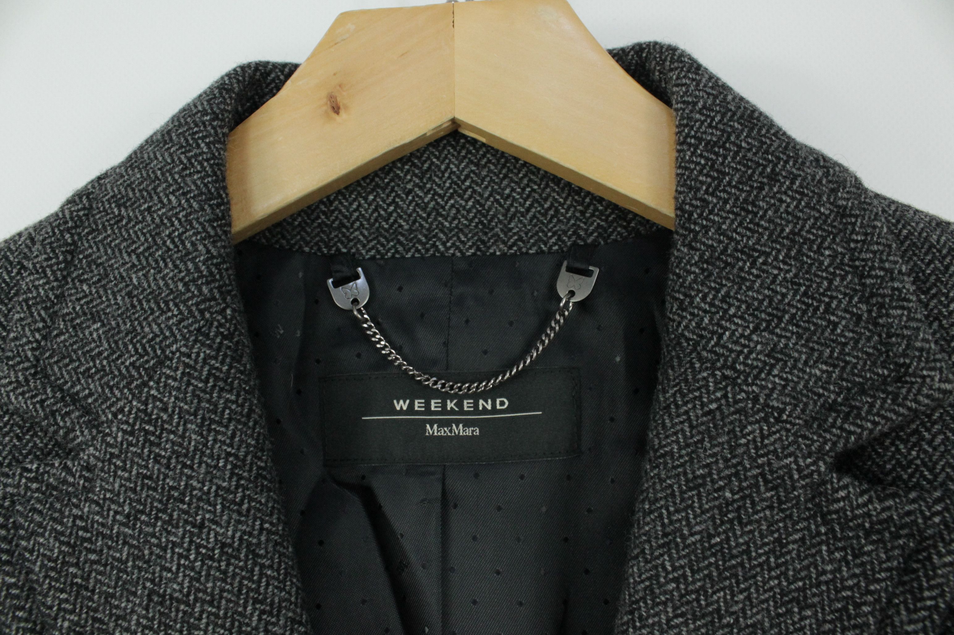 Max Mara × Weekend Max Mara Weekend Max Mara Herringbone Tweed Wool Blazer Jacket Size XS / US 0-2 / IT 36-38 - 3 Thumbnail