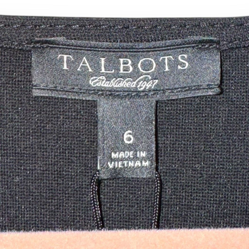 Other NWT Talbots Black L/S V-Neck Knit Dress Sz 6 Size M / US 6-8 / IT 42-44 - 2 Thumbnail