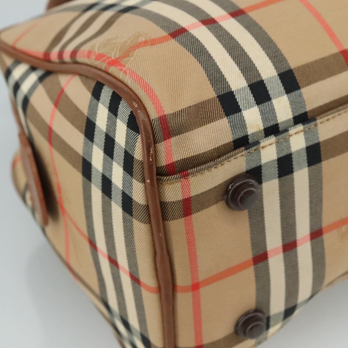 Burberry Nova Check Hand Bag Canvas Beige