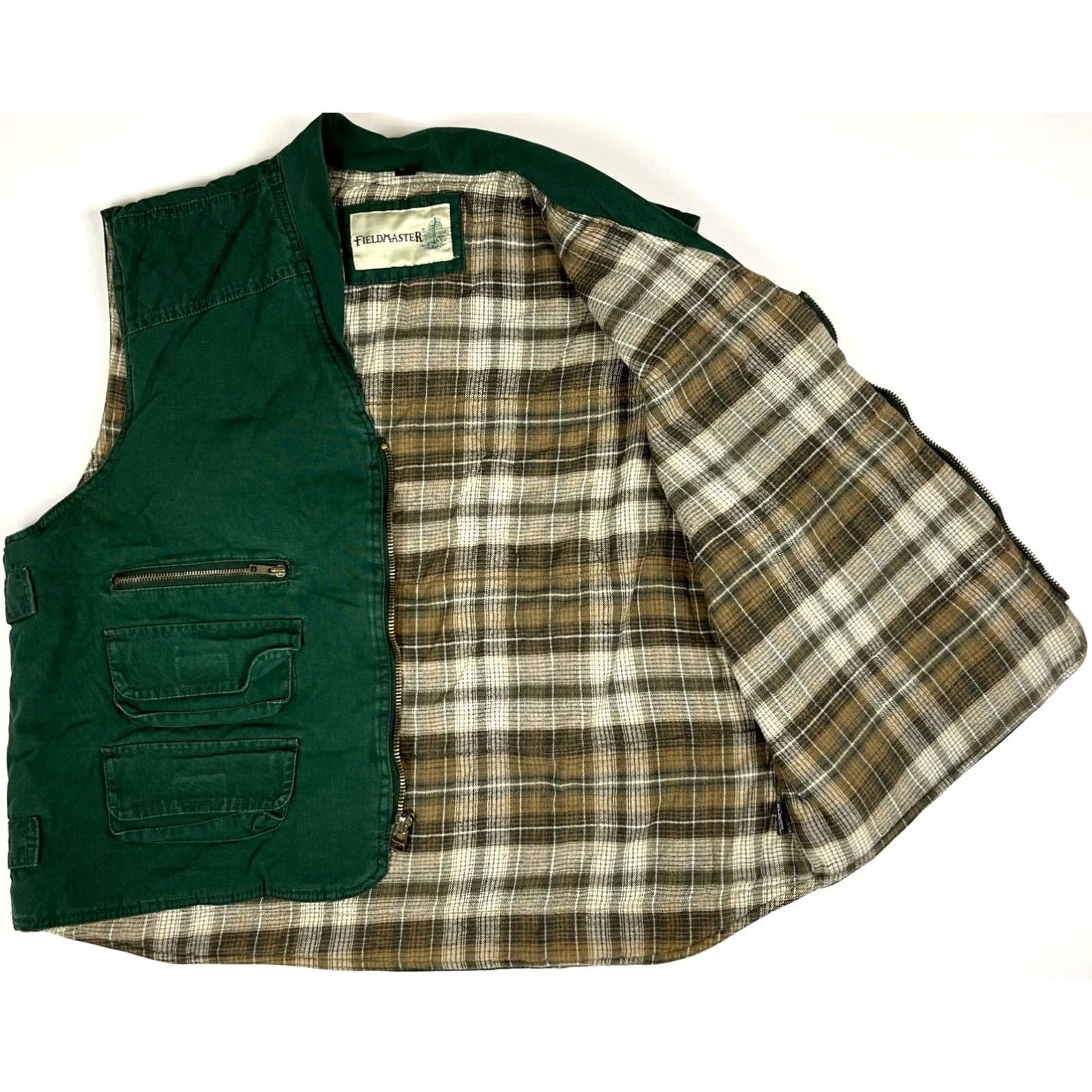Vintage VINTAGE Fieldmaster Men's Vest Shirt Pocketed Flannel Lined Green Size L Outdoor Fishing Hunting Size US L / EU 52-54 / 3 - 3 Thumbnail