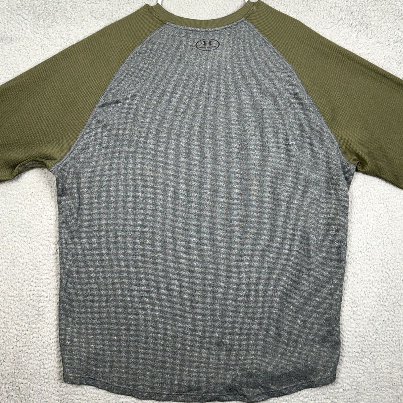 Under Armour Under Armour T-Shirt Men 3XL Grey Olive Green Loose Fit Thermal Colorblock Waffle Knit Raglan Sleeve Crew Neck Casual Activewear Size US XXL / EU 58 / 5 - 3 Thumbnail