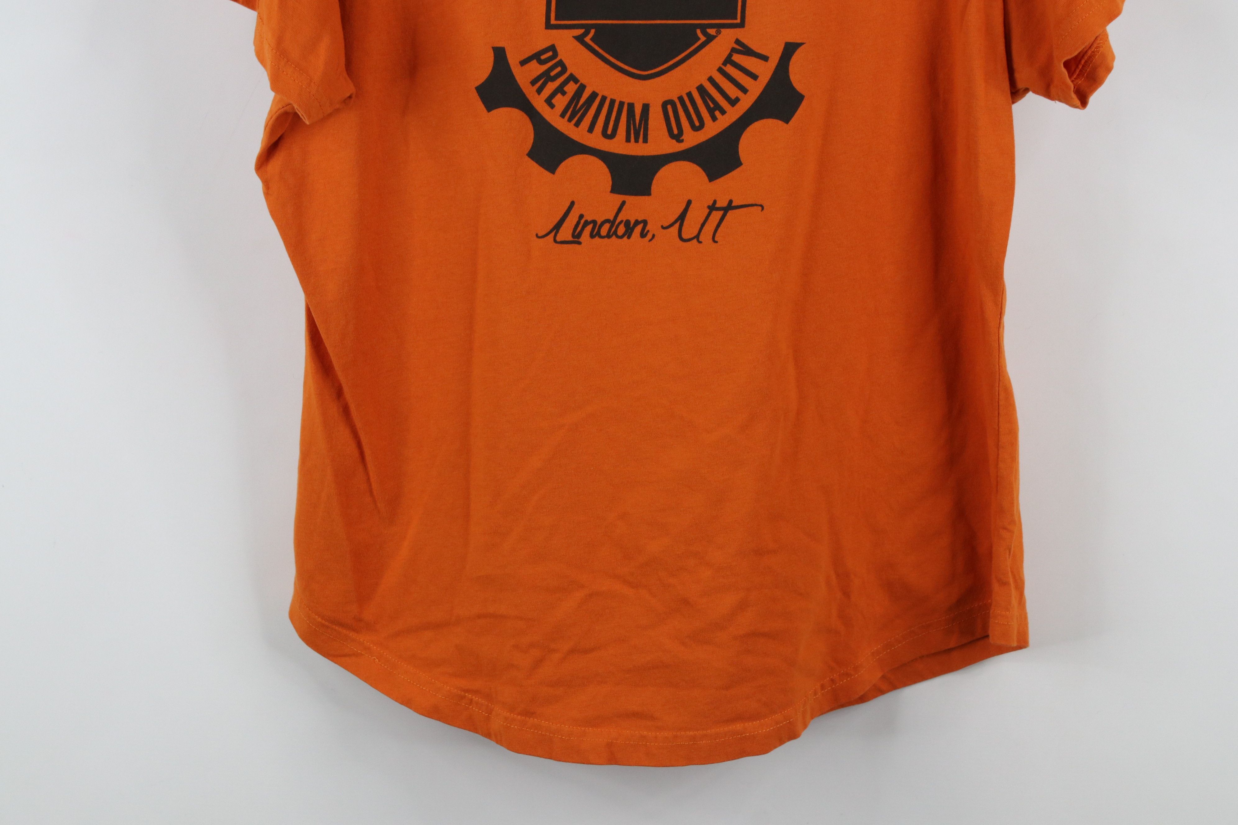 Harley Davidson × Vintage Vintage Y2K Harley Davidson Spell Out Script T-Shirt Orange Size M / US 6-8 / IT 42-44 - 14 Thumbnail
