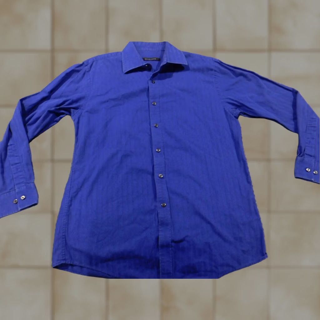 Sean John Sean John Mens Shirt Button-Up Green 16 Long Sleeve Cotton Knit Collared Size US L / EU 52-54 / 3 - 1 Thumbnail
