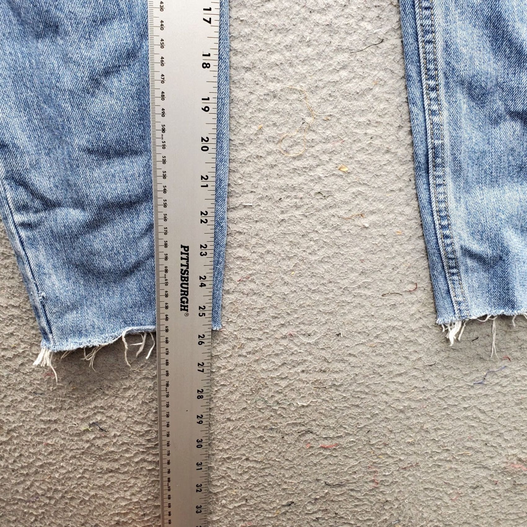 Free People Free People We The Free Jeans Womens 25 Blue Denim Regular Distressed High Rise Button Fly Size 42" / US 20 - 5 Thumbnail