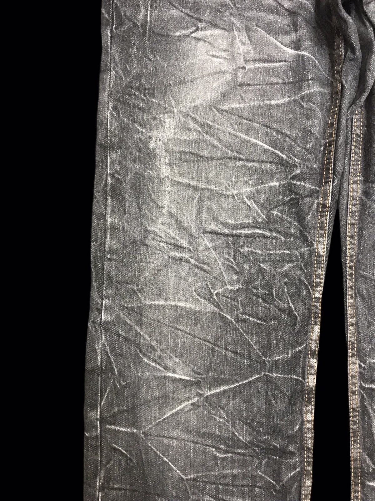 Japanese Brand 💥DOUBLE WAIST💥NYLAUS INSANE FADES DISTRESSED DENIM F427 Size US 32 / EU 48 - 9 Thumbnail