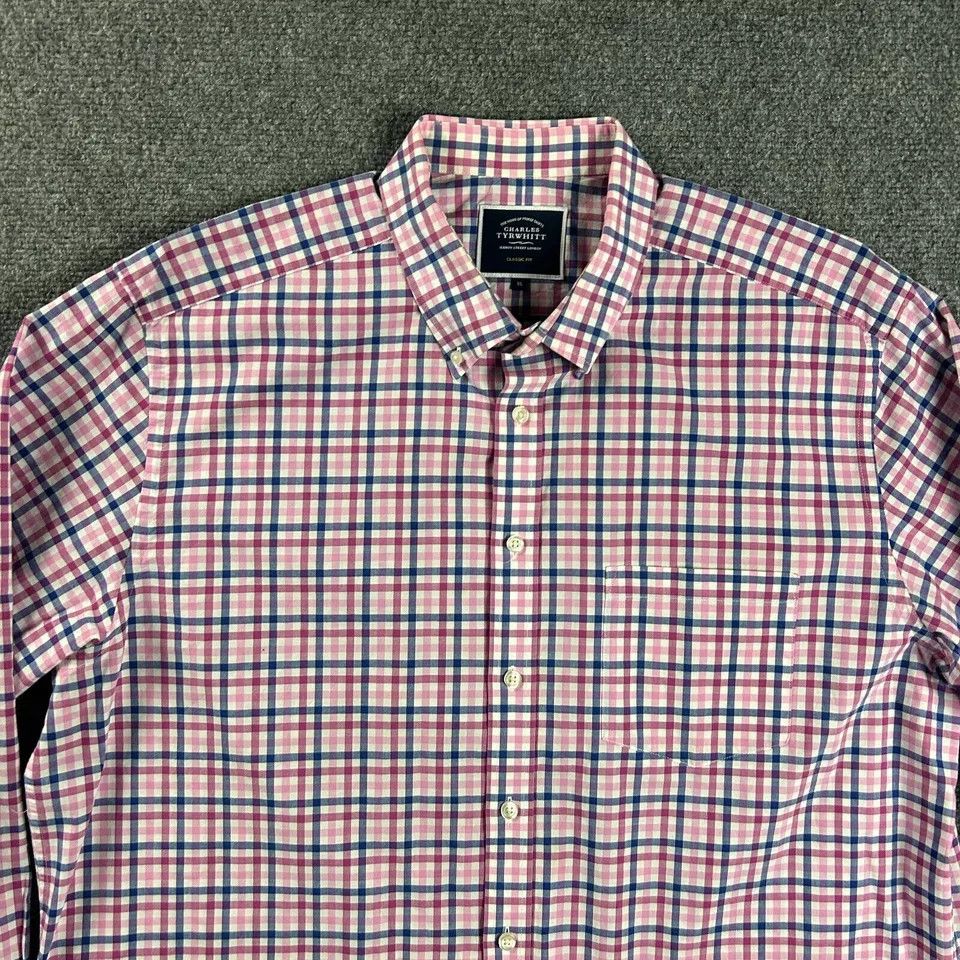Charles Tyrwhitt Charles Tyrwhitt Shirt Mens XL Pink Classic Fit Button Down Size US XL / EU 56 / 4 - 2 Thumbnail