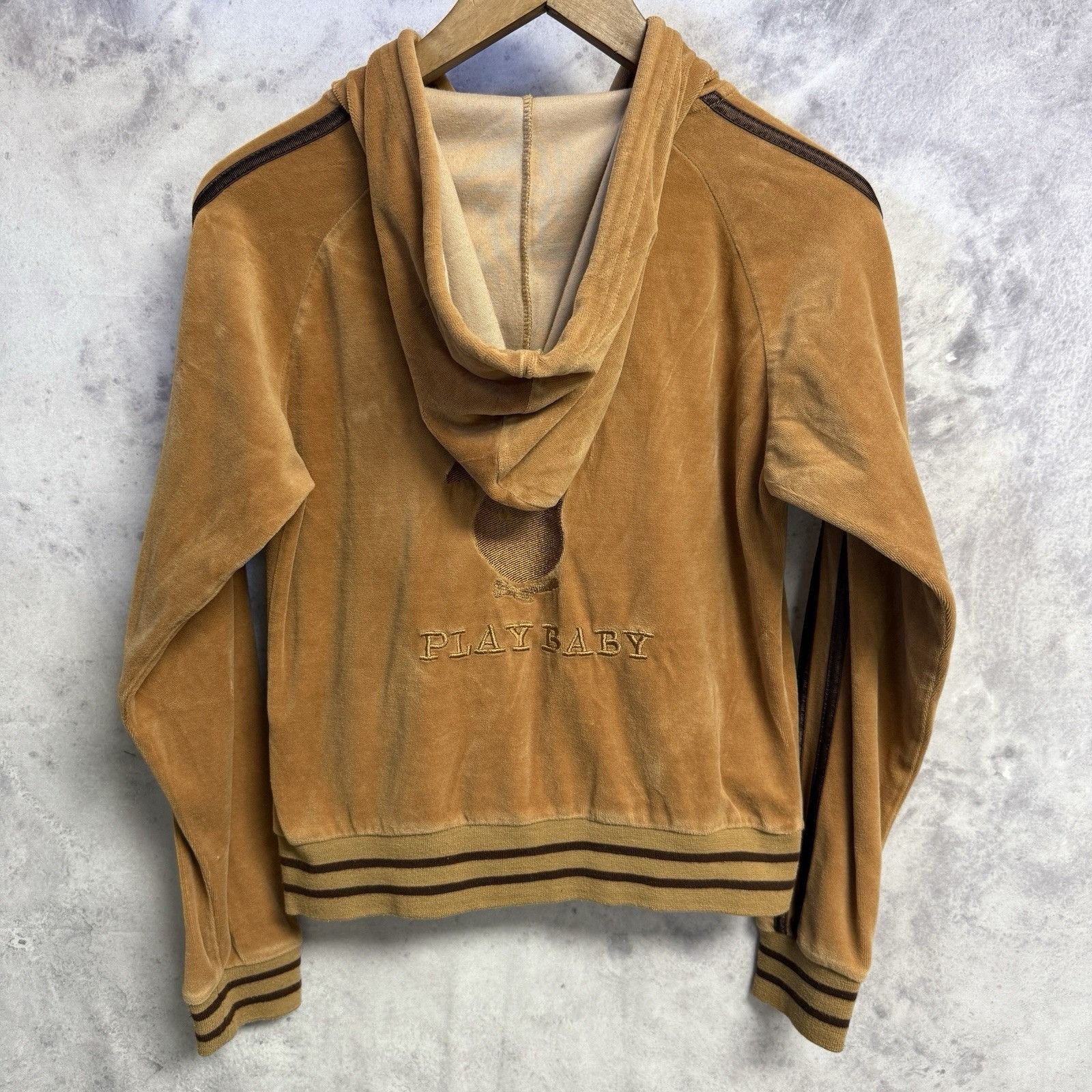 Vintage Playbaby Velour Sweatshirt Womens Small 17.5x21 Brown S & P Size S / US 4 / IT 40 - 2 Thumbnail