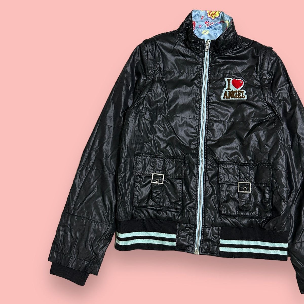 Angel Blue × Hysteric Glamour × Japanese Brand 1990s Angle Blue - Reversible Puffer Jacket Size US S / EU 44-46 / 1 - 10 Thumbnail