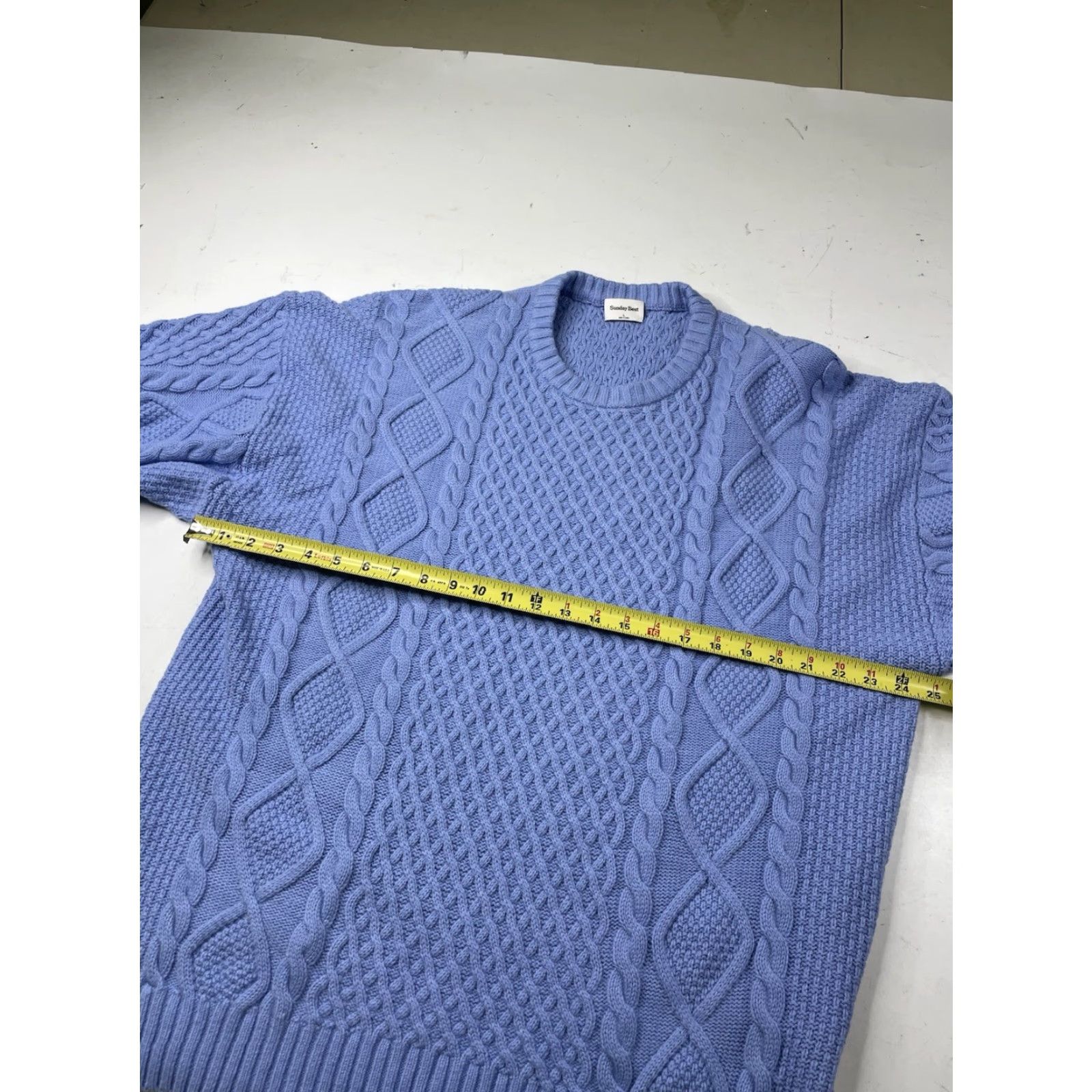 Vintage Aritzia Sunday Best Fisherman’s Cable Knit Sweater Blue L Women Pullover Knit Size L / US 10 / IT 46 - 8 Thumbnail