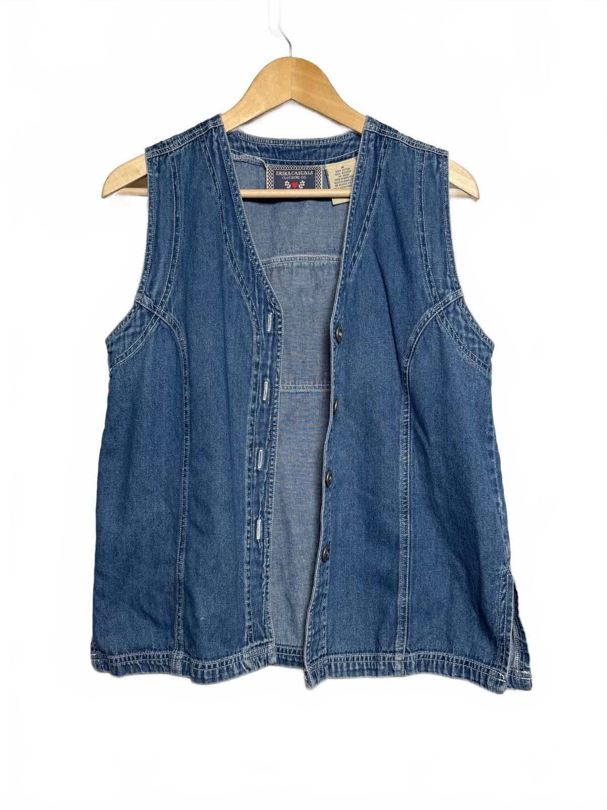 Other Erika Casuals Women's Denim Button-Up Vest Size M / US 6-8 / IT 42-44 - 2 Thumbnail