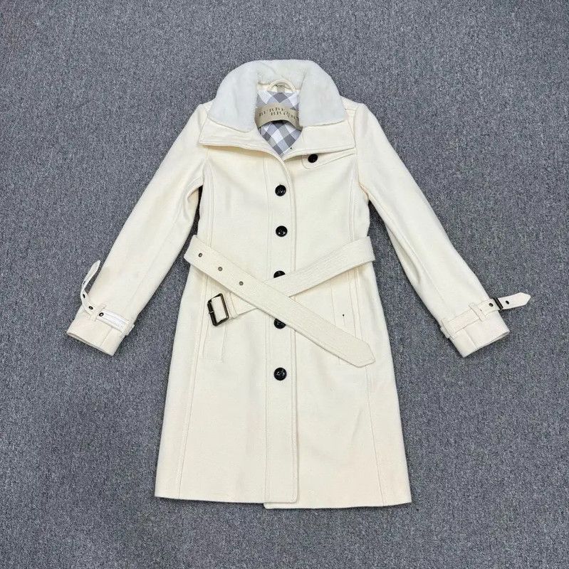 Burberry Burberry Cream Leather Women's Coat Size S / US 4 / IT 40 - 1 Thumbnail