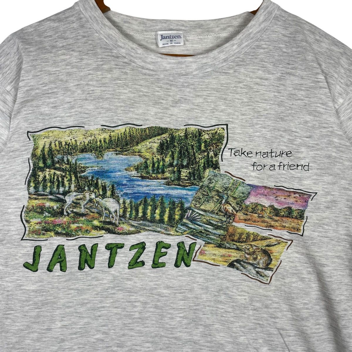 Jantzen × Vintage Vintage 90s Jantzen Nature Tee Shirt Size US M / EU 48-50 / 2 - 3 Thumbnail