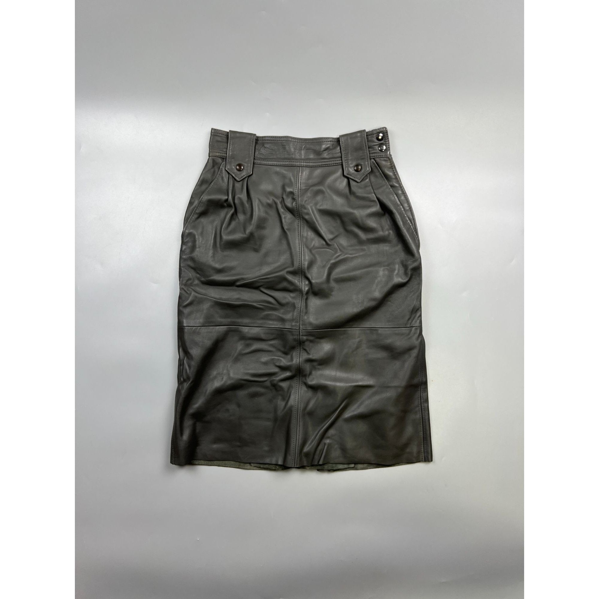 Yves Saint Laurent Yves Saint Laurent Vintage leather Skirt (Y0994) Size 28" / US 6 / IT 42 - 1 Thumbnail