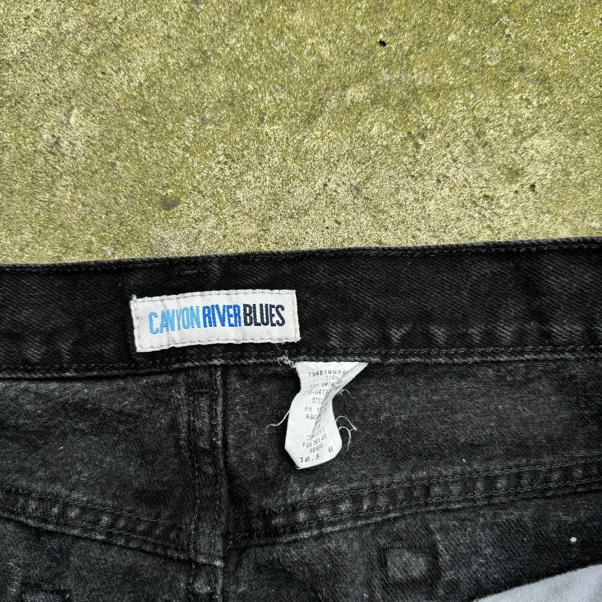 Vintage Y2K Baggy Wide Leg Black Denim Skater Jeans Size 34" / US 12 / IT 48 - 5 Thumbnail